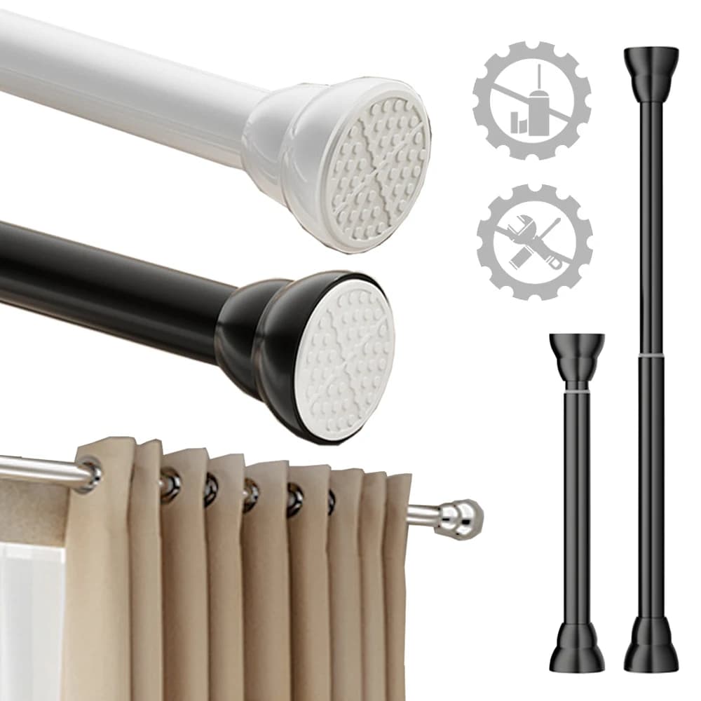 70-280 cm Adjustable Stainless Steel Drying Rack Without Drilling Telescopic Rod Curtain Rod for Balcony Bathroom