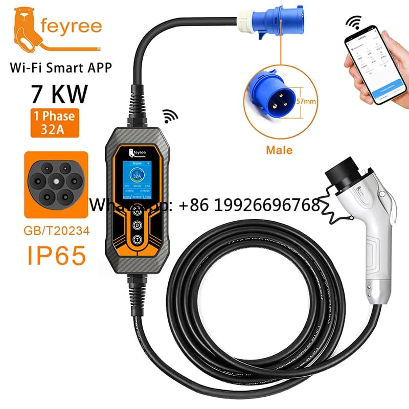Feyree 7kW Refill Station with APP Function, New Condition, GBT 380V Plug, Quick AC Charger