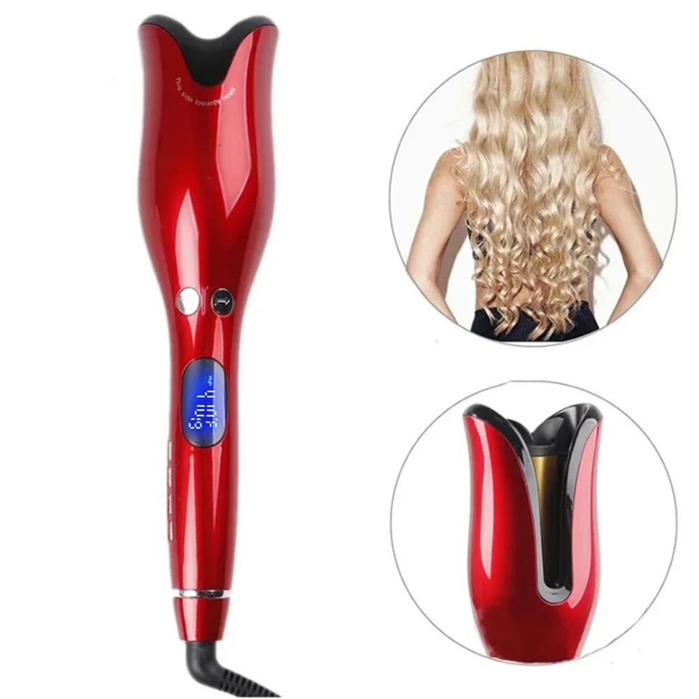 Automatic hair cutter, iron hair curler, LCD display, ceramic, rotating, for hair, curling wand, iron, rotating wave styler tools