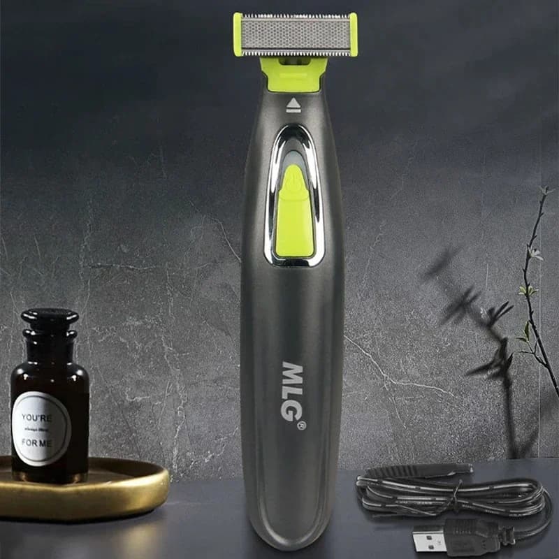 Rasoio elettrico portatile per tutto il corpo, trimmer USB con lama a forma di T, lavabile, per barba e ascelle, per uomo e donna