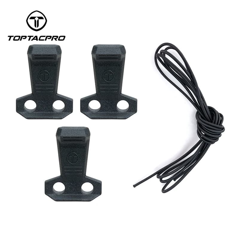 TOPTACPRO Tactical hook and hinge 3 pieces - Drawstring heads with 2.4 m rope for tactical equipment | Non-slip and silent 8909