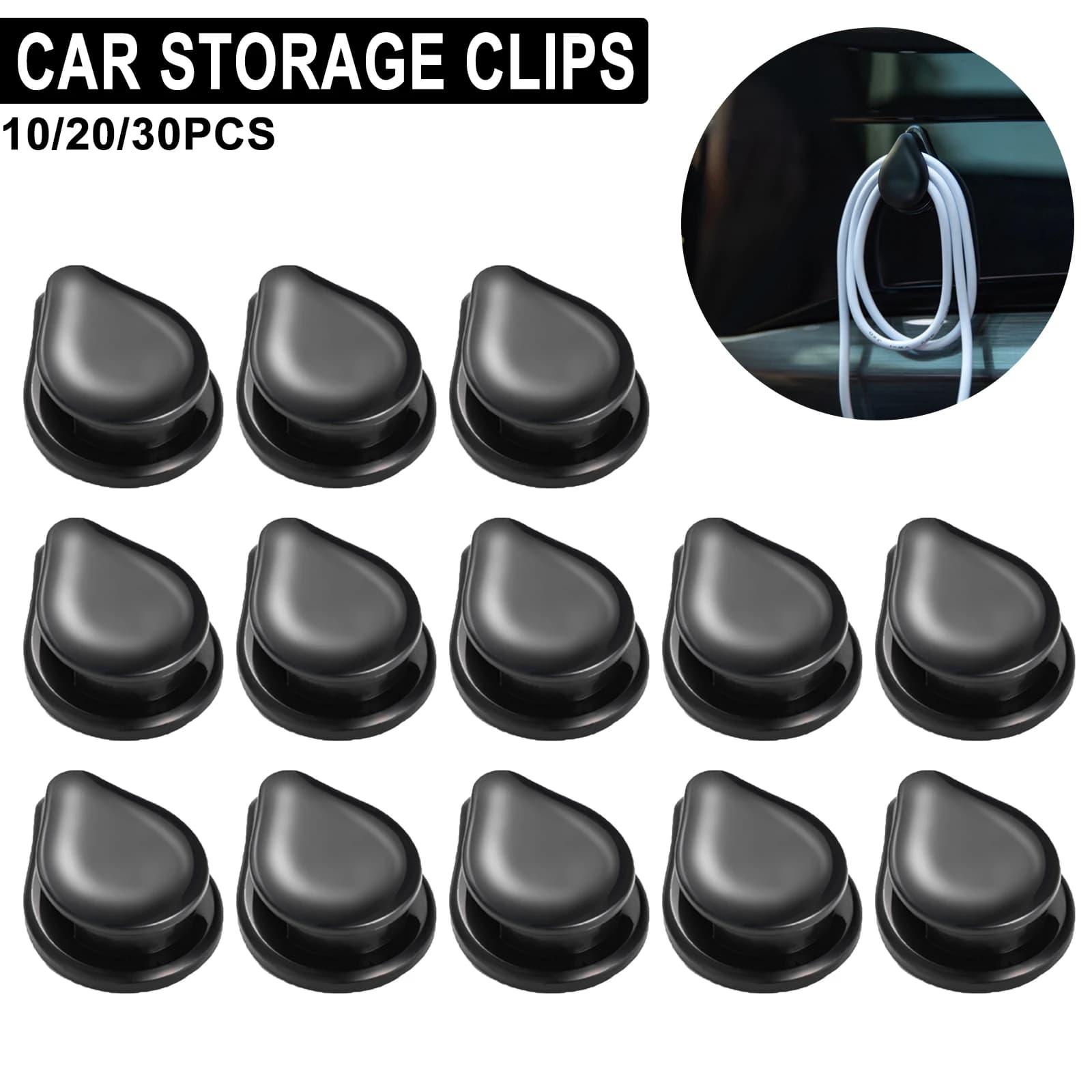 Clip di fissaggio universale per auto Gancio di archiviazione automatico per cavo USB Cuffie Chiave Gancio appiccicoso per auto Accessori per supporto organizzatore