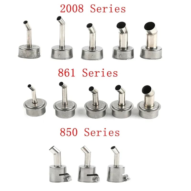 7/8/10mm 850 Serie 5/6/7/8/12mm 861 Serie 5/6/7/10/12mm Serie 2008 Ugello BGA obliquo per pistola ad aria calda dissaldante SUGON rapida