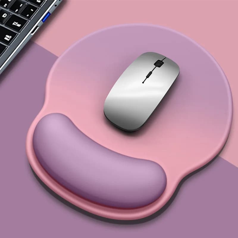 Tappetino per Mouse con Supporto per Polso in Memory Foam, Protezione per Polso in Silicone, Design Semplice