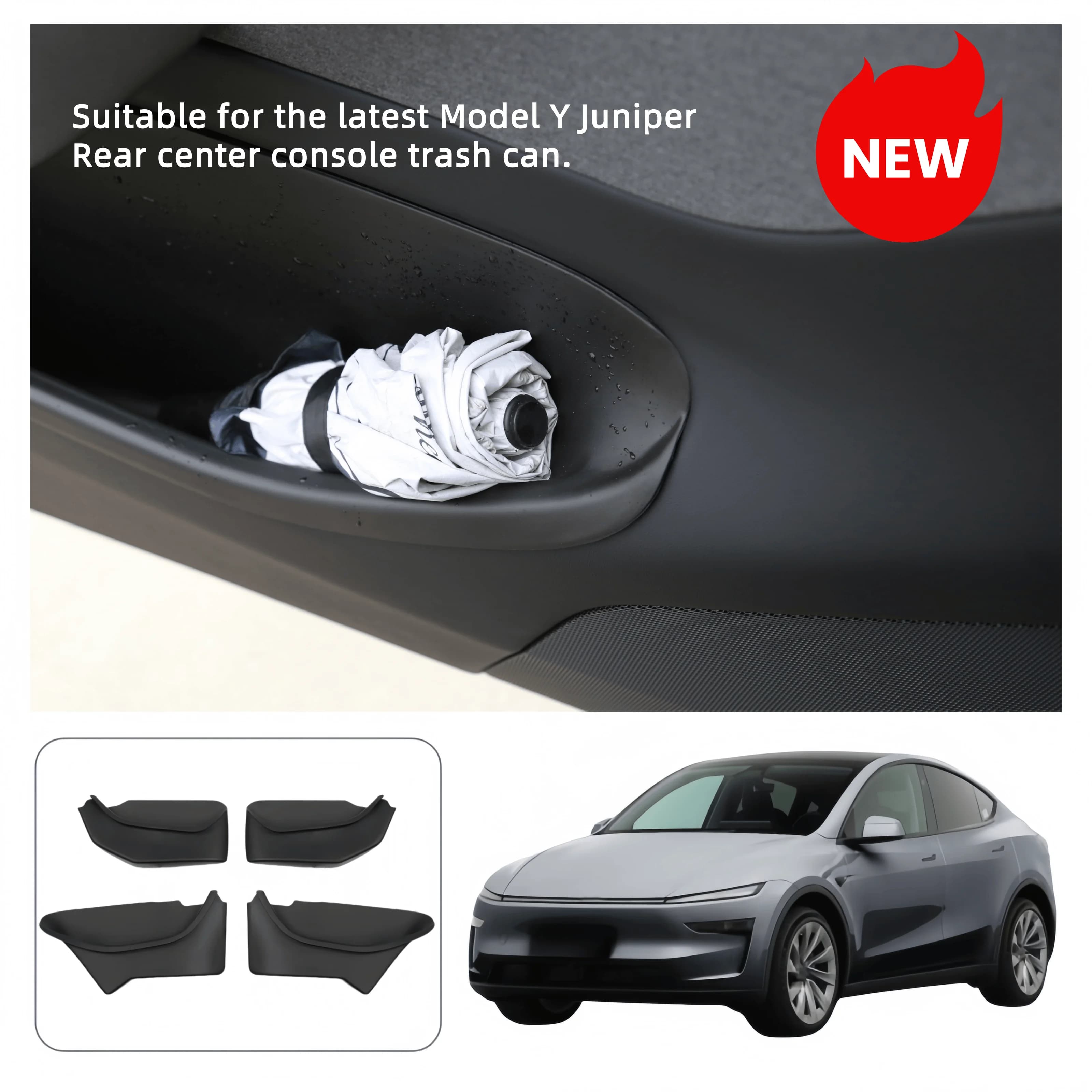 Tesla Model Y Juniper 2025 Porta Scatola morbida per riporre l'involucro completo Impermeabile Resistente allo sporco Facile da pulire Organizzatore per slot per porta dell'auto
