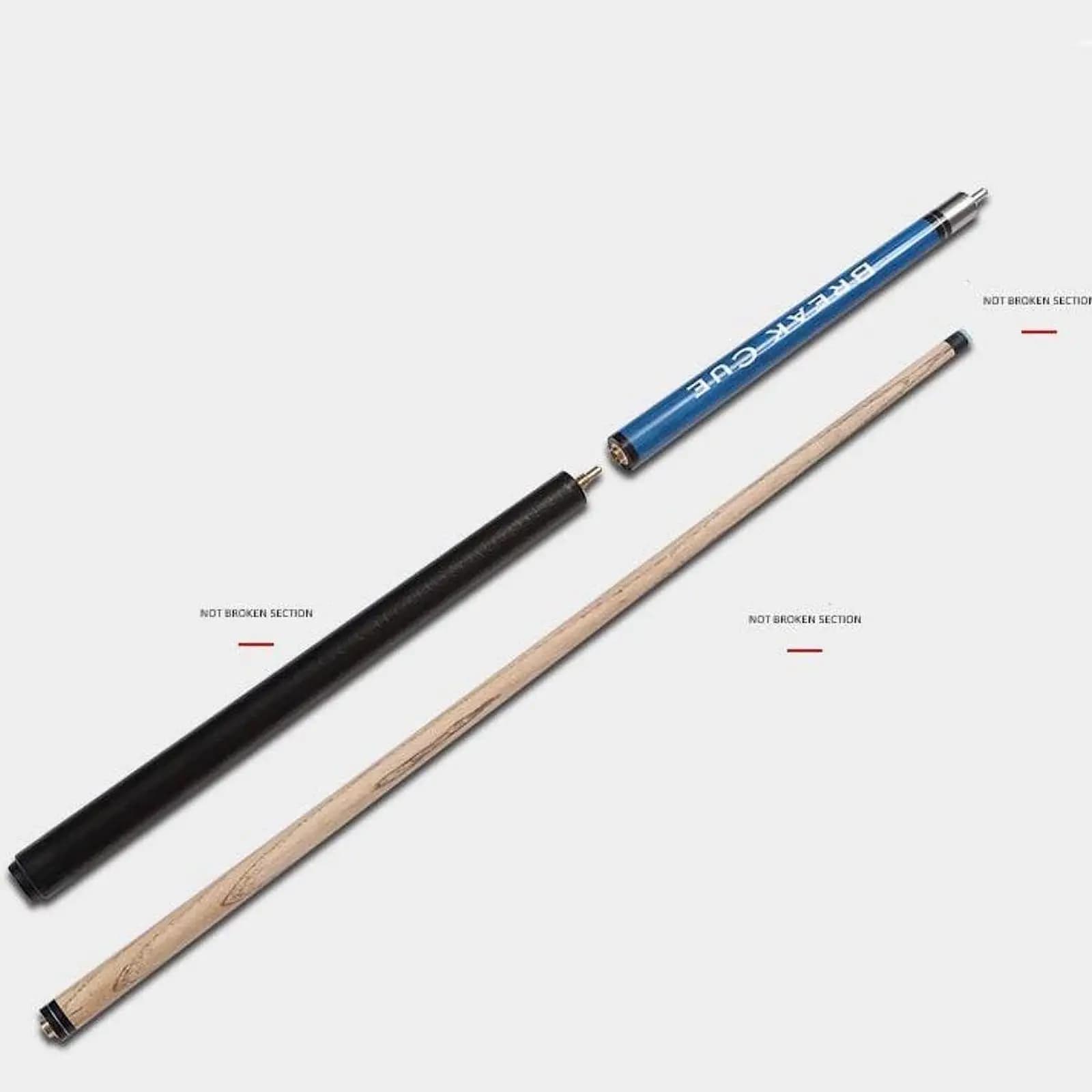 Multifunctional Pool Cue Stick 3 Section 142cm Break Jump Billiard Rod with Storage Bucket for Club or Home