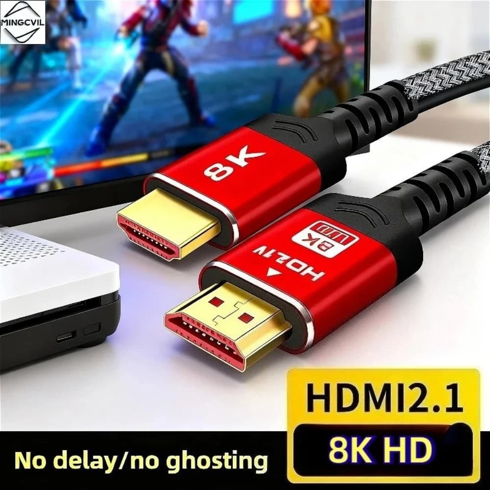 HD 2.1 8K@60Hz Cable Nylon Braided eARC Dolby Atmos HDR 4K120Hz 2K240Hz Video Cord for PS5 Xbox Smart TV Monitor Projector