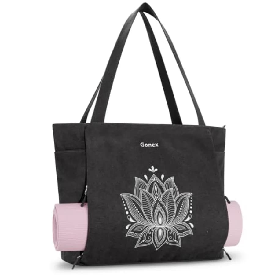 Borsa per Tappetino Yoga Grande con Tasche Multiple per Donne e Uomini, Porta Tappetino in Tela con Cerniera Completa per Facile Accesso, Ideale per Pilates, Palestra e Viaggi