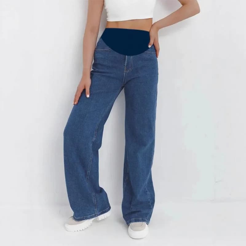 Pantaloni premaman Pantaloni in denim primavera/autunno Pantaloni larghi taglie forti Capispalla Pantaloni premaman a gamba dritta