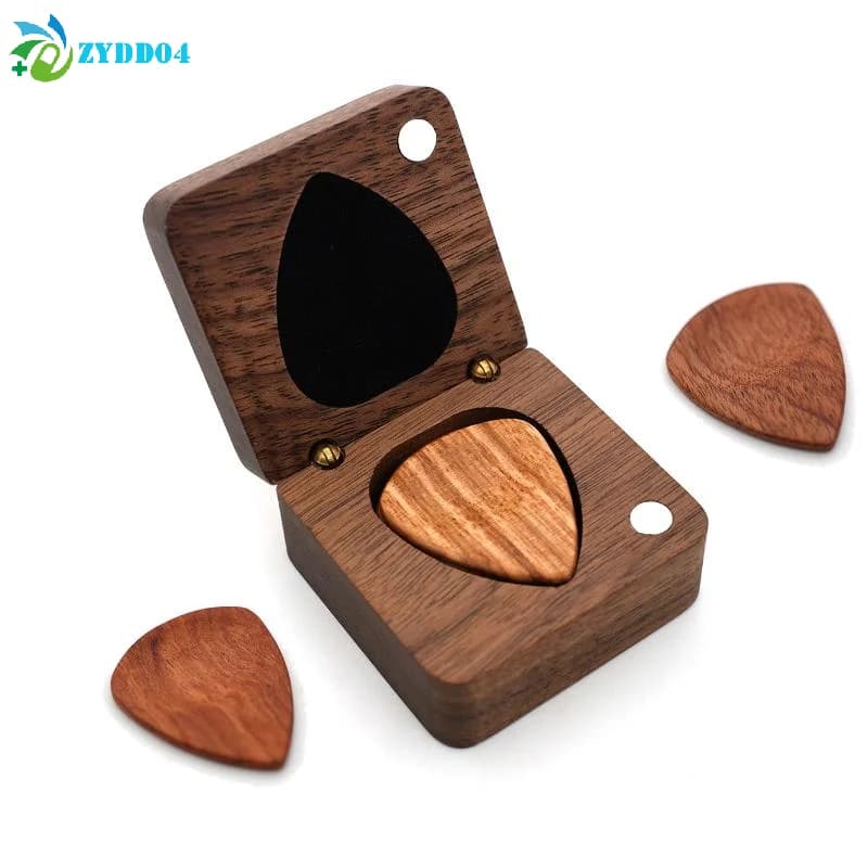 ●Wooden Plectrums Picks , Storage Case , Guitar Accessories