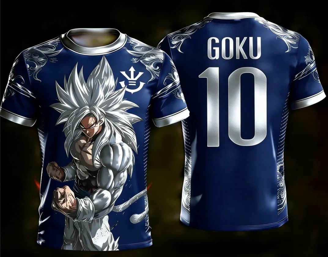 2026 Summer Dragon Ball Official 3D Print Goku 10# Football Training Jersey Adult Kid S-6XL 90cm-160cm Stylish Casual Tees Y2k