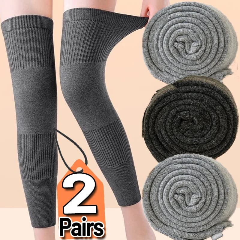 1/2 paia unisex inverno caldo ginocchiere addensare protezione dell'esercizio articolare maniche delle gambe protezione antivento scaldamuscoli a prova di freddo