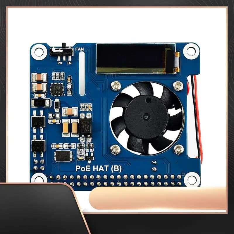 N34R-Waveshare Power Over Ethernet HAT Support 802.3Af Poe Network Expansion Board With OLED For Raspberry Pi 4 Model B / 3B+