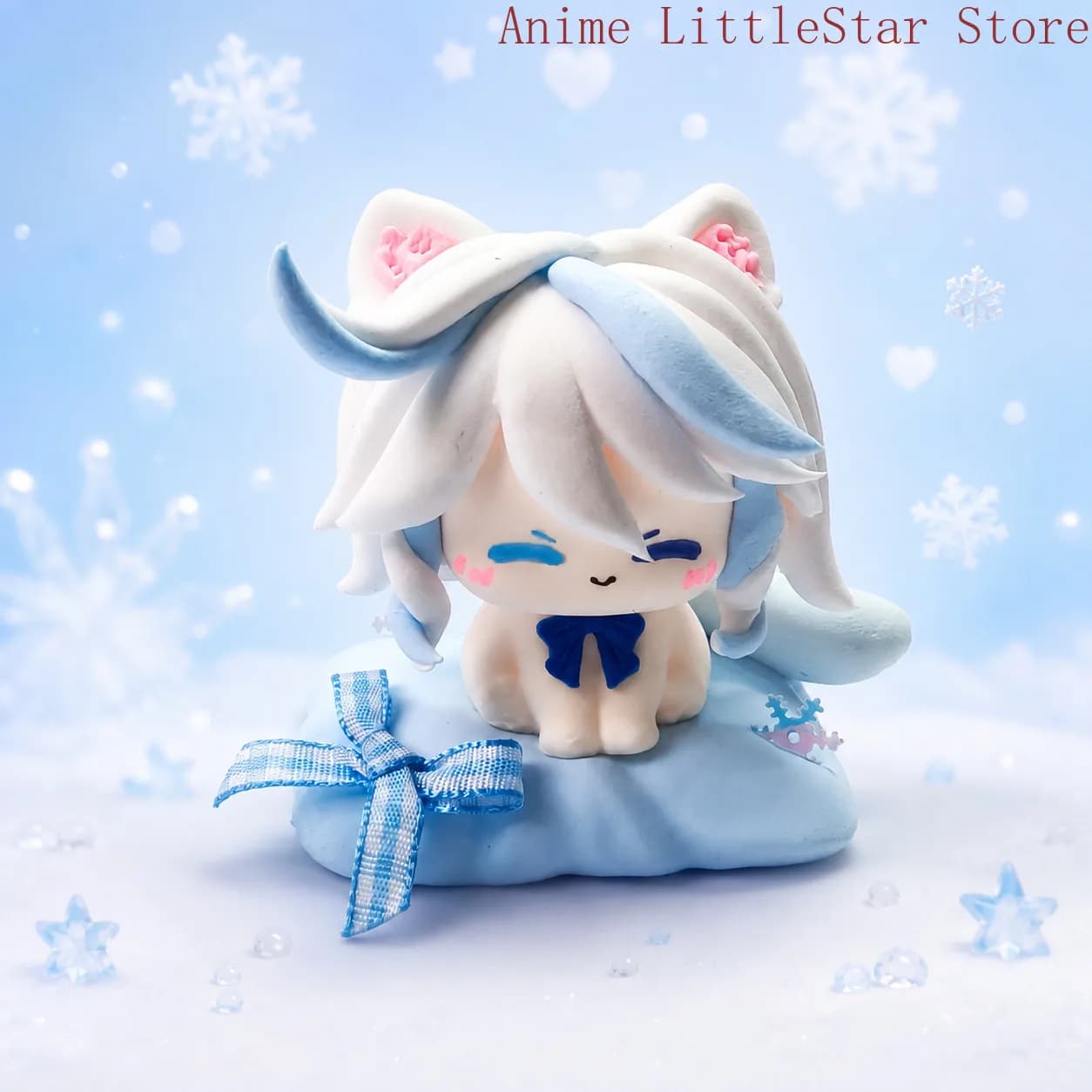 Genshin Impact Furina Handmade Air Dry Clay Figure Anime Desktop Ornament 5.5cm Mascot Student Accessory Fans Gift