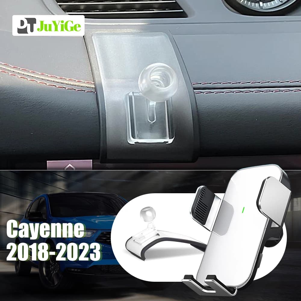 Per Porsche Cayenne 9YA 2018-2023 2019 2020 2021 Supporto per telefono cellulare per auto Staffa fissa speciale Ricarica wireless magnetica solare