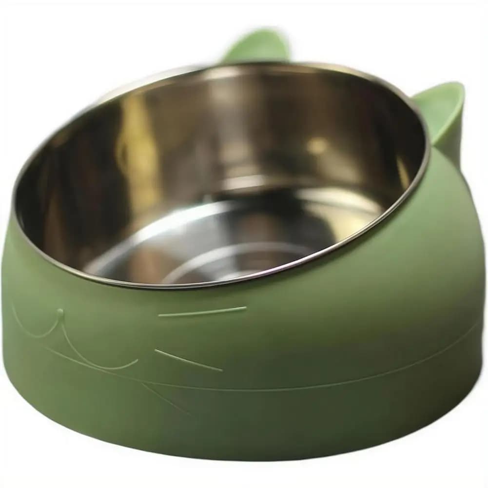 Tilted Cat Bowl Anti Slip Raised Cat Food Bowl Removable Feeding Water Basin for Cats Small Dogs Puppies