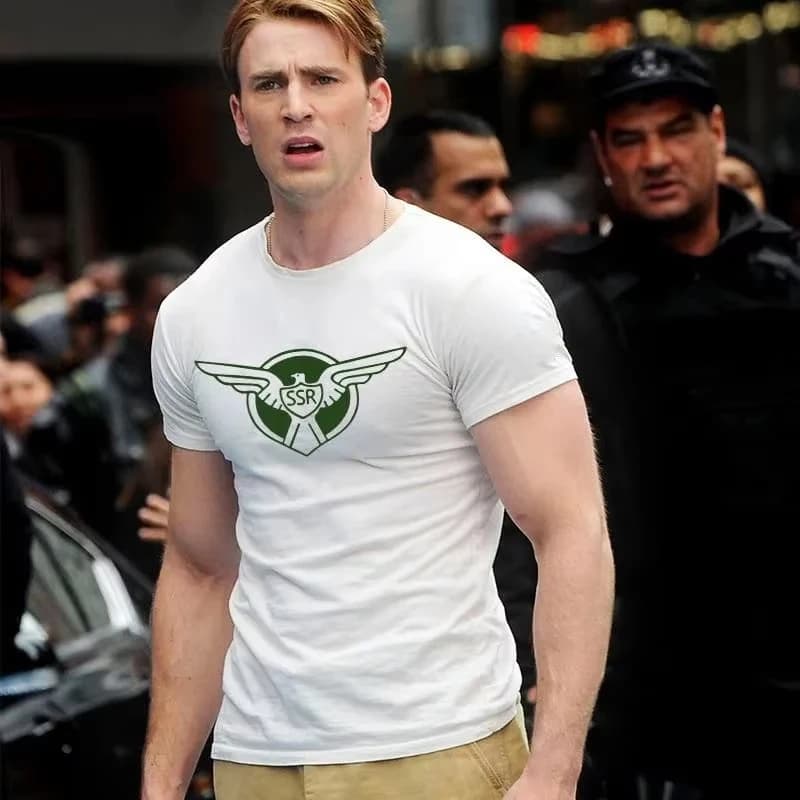 Marvel Originale 2026 Nuovo Capitan America S.H.I.E.L.D. T-shirt sportiva rilassata a maniche corte da uomo con stampa Eagle Logo SSR Plus Size