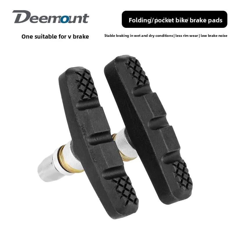 Front Bicycle Brake Leather Pad 60mm V-Brake Block for Folding Bike BMX with Aluminum Ring