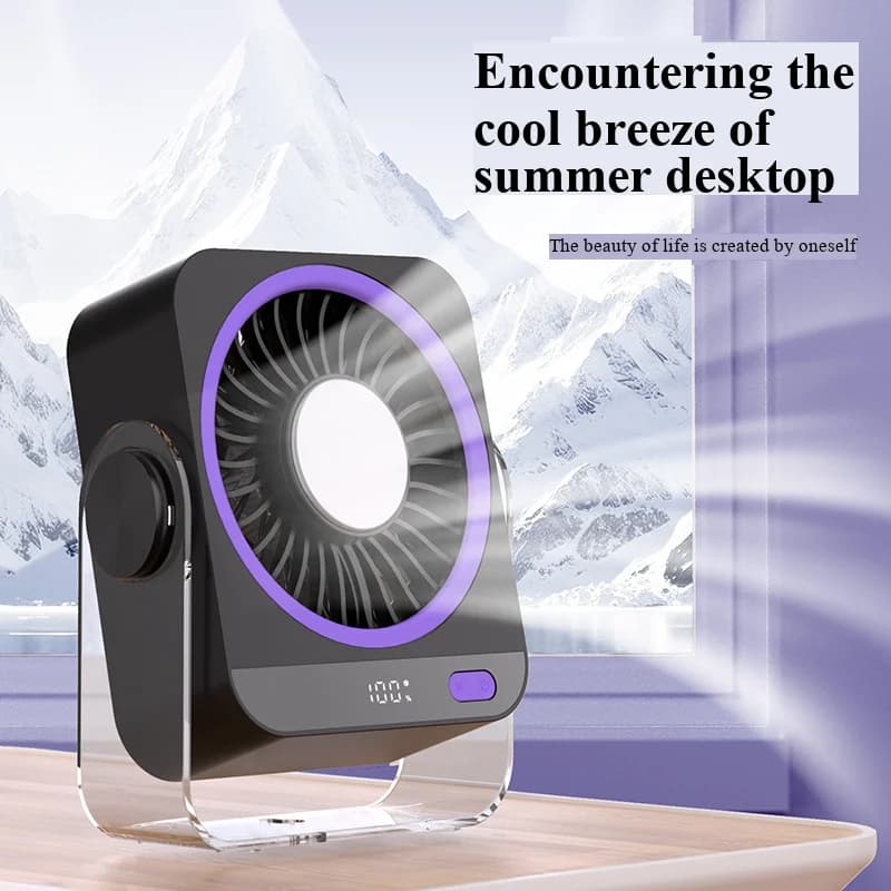 Ventilatore da tavolo raffreddato a semiconduttore 2026, ad alta potenza, ricaricabile e con alimentazione a corrente, piccola luce notturna, montabile a parete, mini ventilatore