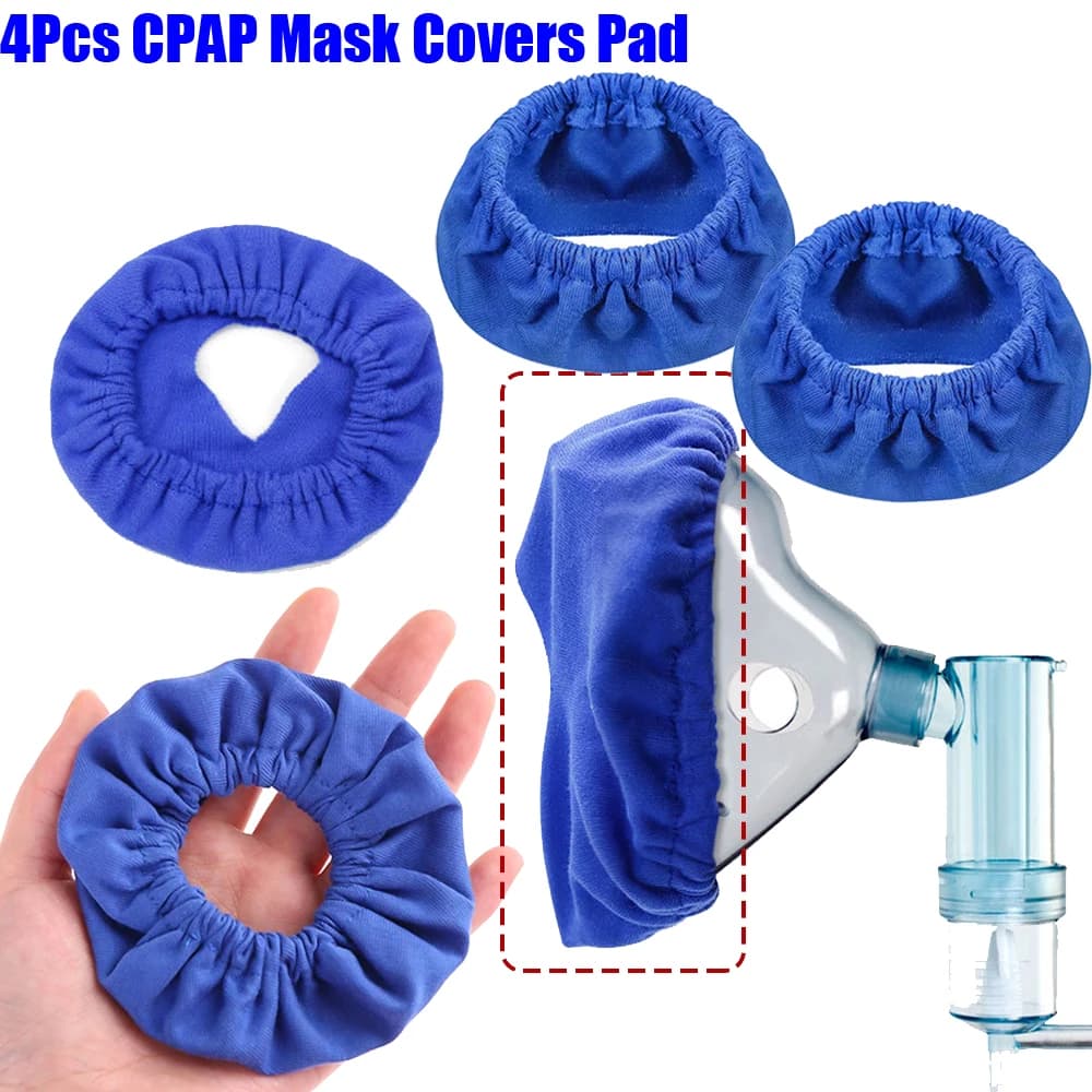 4x Coperture riutilizzabili e lavabili per maschere CPAP, rivestimenti in tessuto morbido e confortevole, riducono le perdite d'aria e l'irritazione cutanea, cuscinetti per maschere nasali