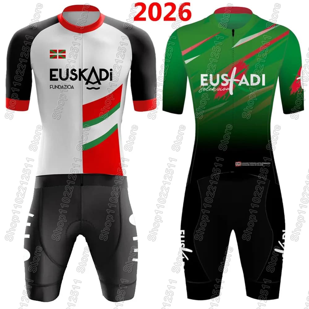 Team cycling shirt Euskadi 2025 Set Summer Spain Cycling clothing Road bike shirts Jumpsuit Shorts with bicycle straps MTB Ropa Maillot