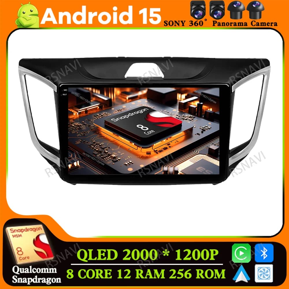 Autoradio Android 15 For Hyundai Crete Ix25 2015-2019 Passat B6 5G WIFI Toolbox E46 Phone Support Car Deodorants Clio 4