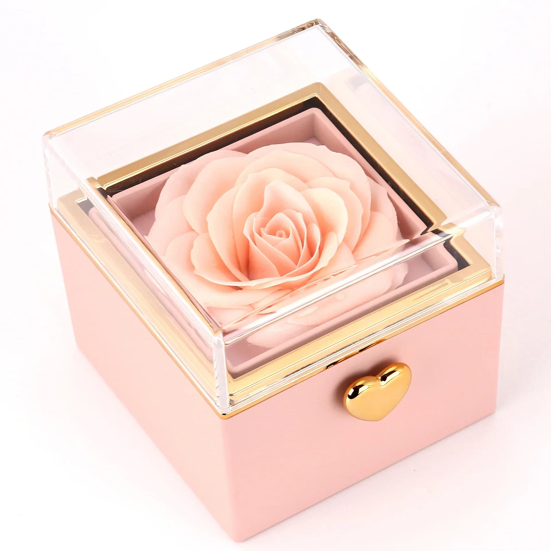 2025 Nuovo portagioie con collana ad anello con rose eterne Fiori eterni per San Valentino, compleanno, anniversario, festa della mamma
