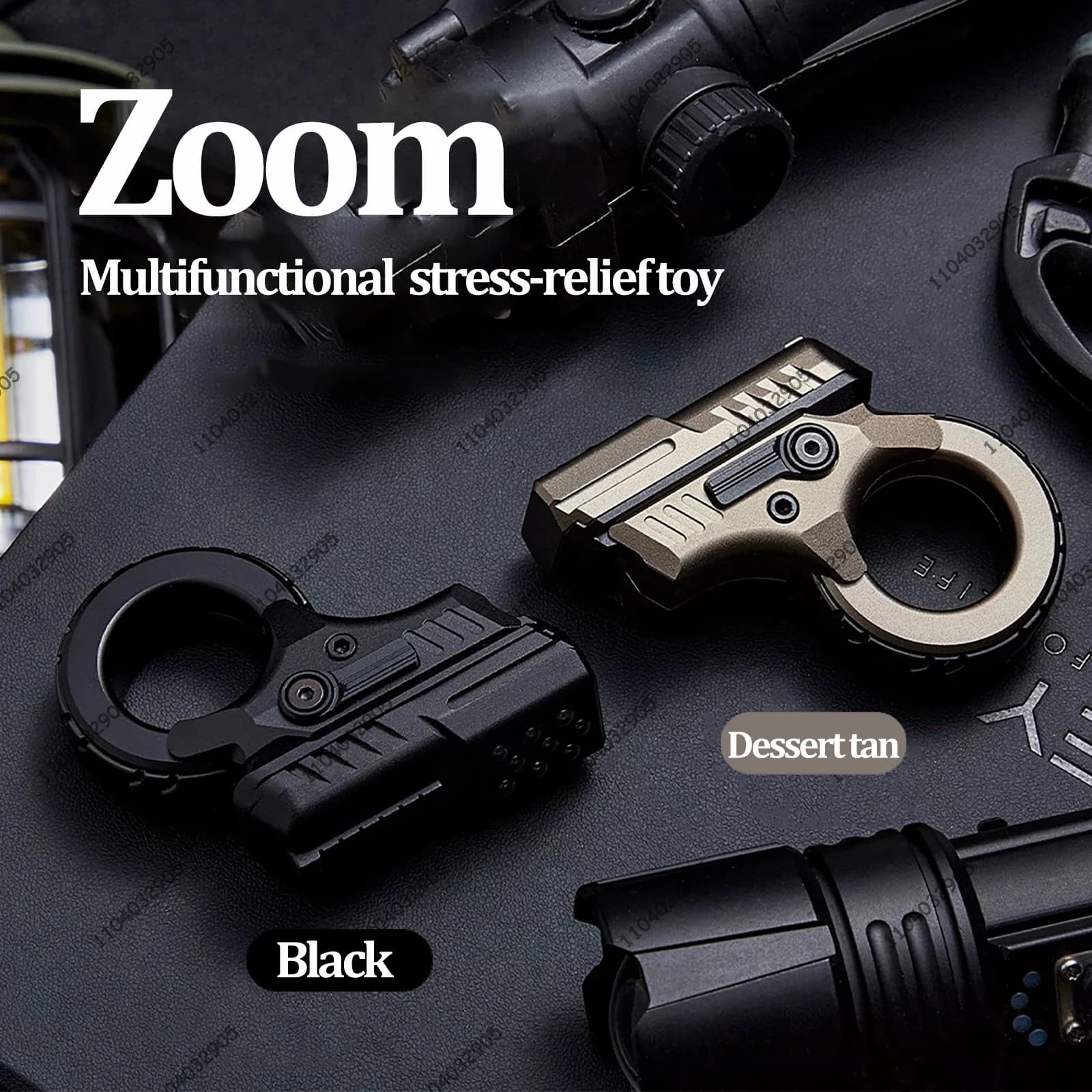EDC Giocattolo Zoom Fidget Slider In lega di zinco Magnetico Fidget Spinner Rotazione a cricchetto Nero Tech Fidget Gear Gadget Regali antistress