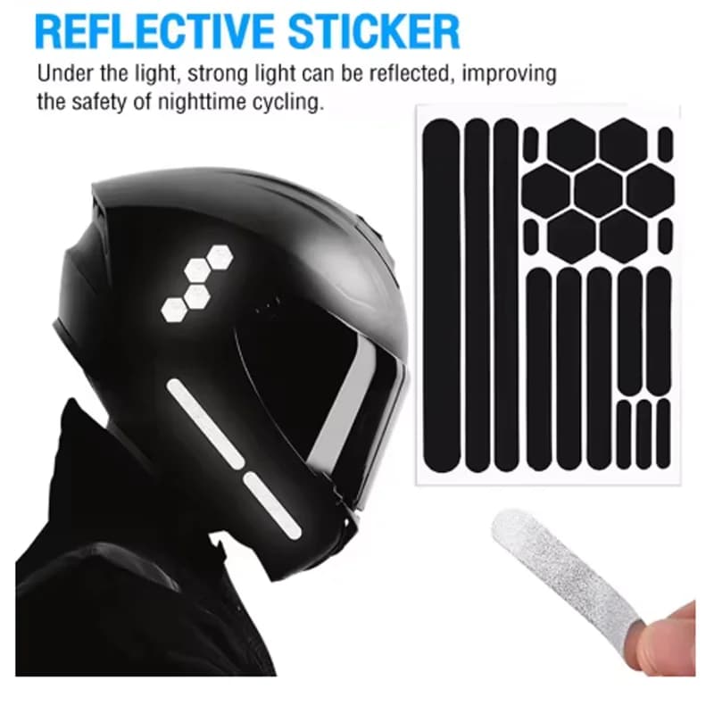 1 set di nastri riflettenti per biciclette adesivi riflettenti e nastri riflettenti autoadesivi e adesivi per caschi per motocicli