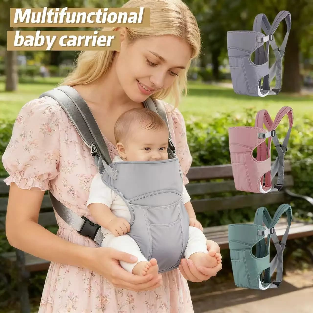 Set da 1 pezzo, marsupio multifunzionale per neonati, quattro diversi modi di portare il bambino, marsupio per neonati che dormono, materiale morbido e traspirante, libera le mani dei genitori per viaggiare