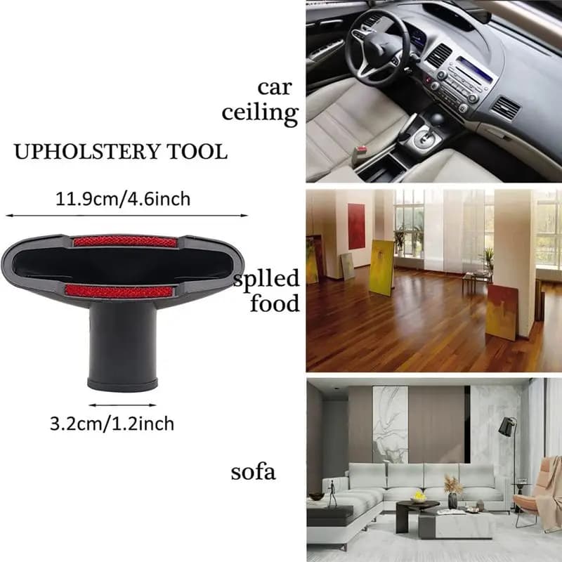 (A25M) Vacuum Cleaner Attachments for 32mm (1-1/4 Inch) Mini Brush Kit Attachment Flexible Crevice Tool