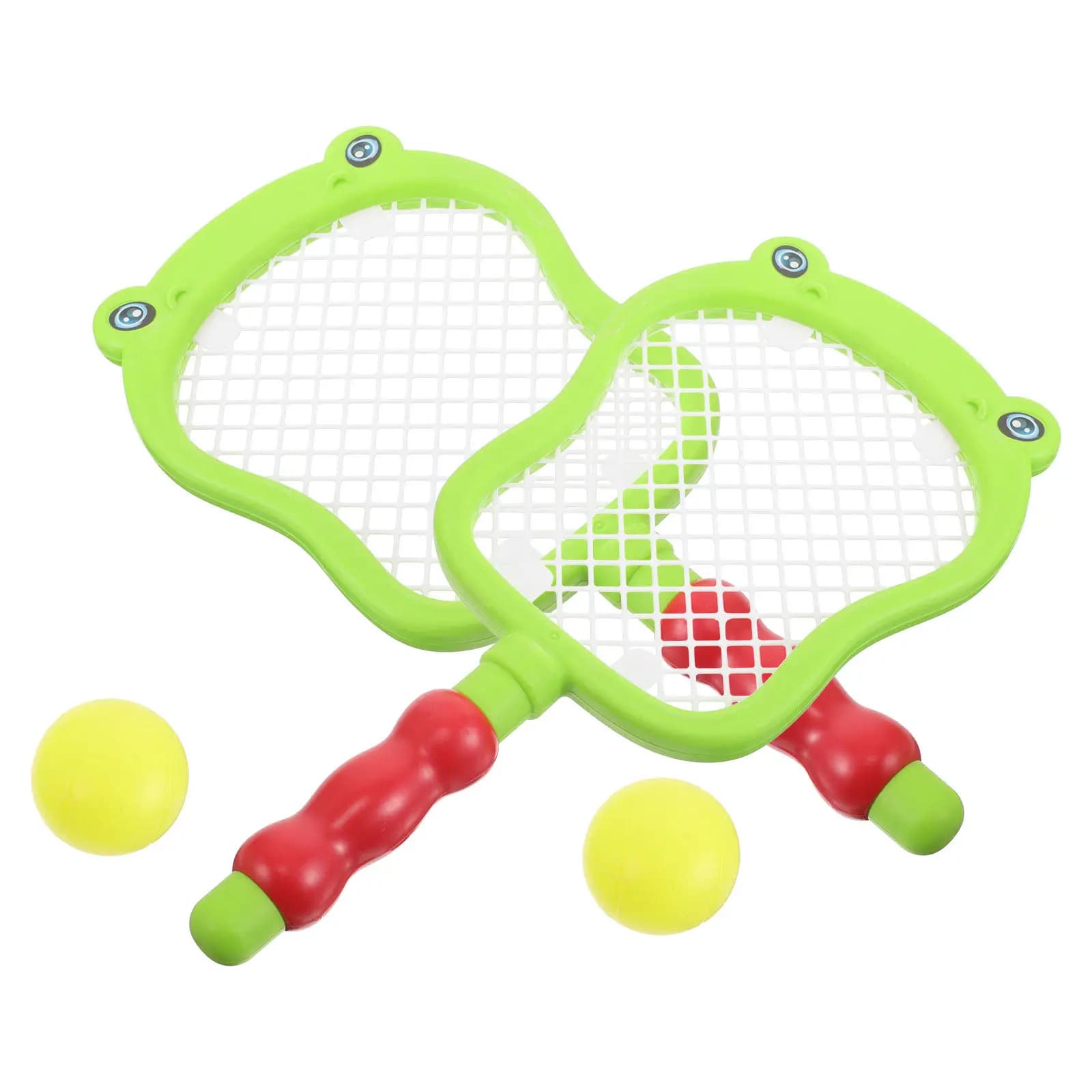 1 set di racchette da tennis, racchette da tennis in plastica leggera, palline, ideali per sport indoor e outdoor, dai 3 ai 10 anni