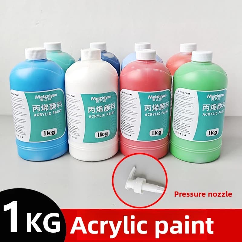 Acrylic Pigment 1kg Extruded Wall Painting Special Large Barrel Waterproof and Non Fading Art Anti Sun Art Pigment Acrylic Paint