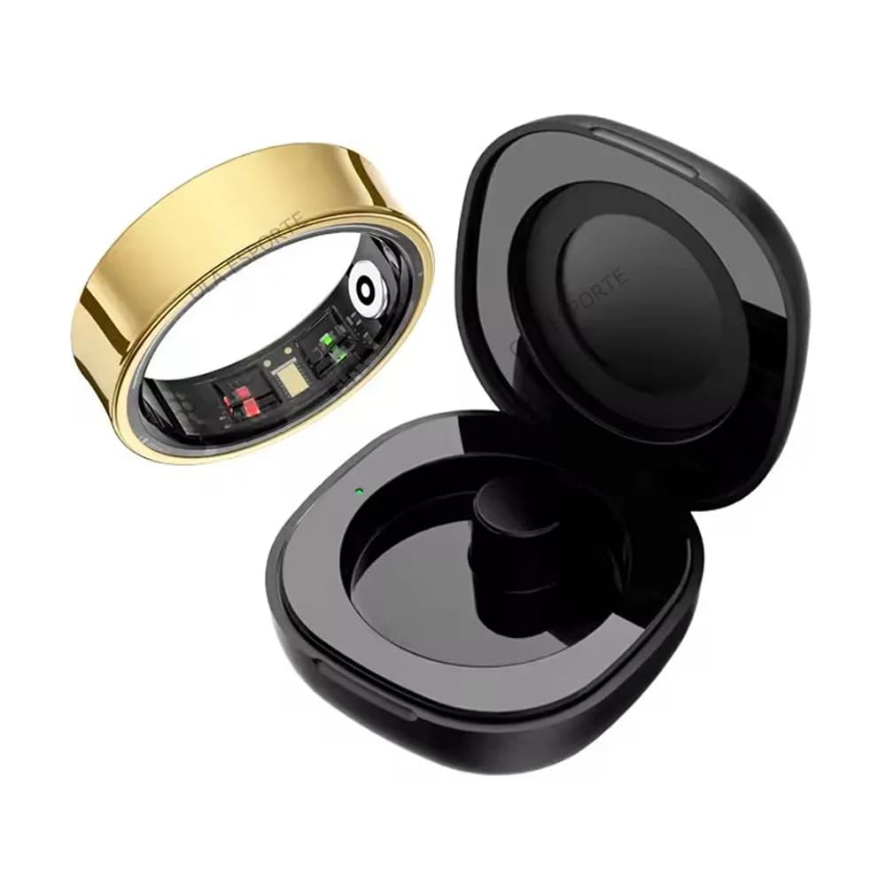 Nuovo Anello Intelligente R09 per Uomo e Donna con Custodia di Ricarica, Monitoraggio Frequenza Cardiaca, Ossigeno nel Sangue, Temperatura Cutanea, Impermeabile 5ATM per Android e iOS