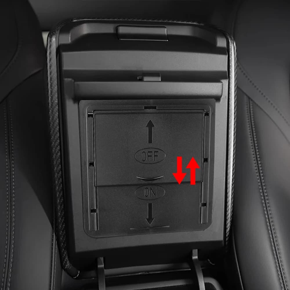Scatola di immagazzinaggio privata per bracciolo per auto in ABS per Tesla 2017-2025 Modello 3 Modello Y Console centrale Organizzatore Vassoio portaoggetti per la privacy