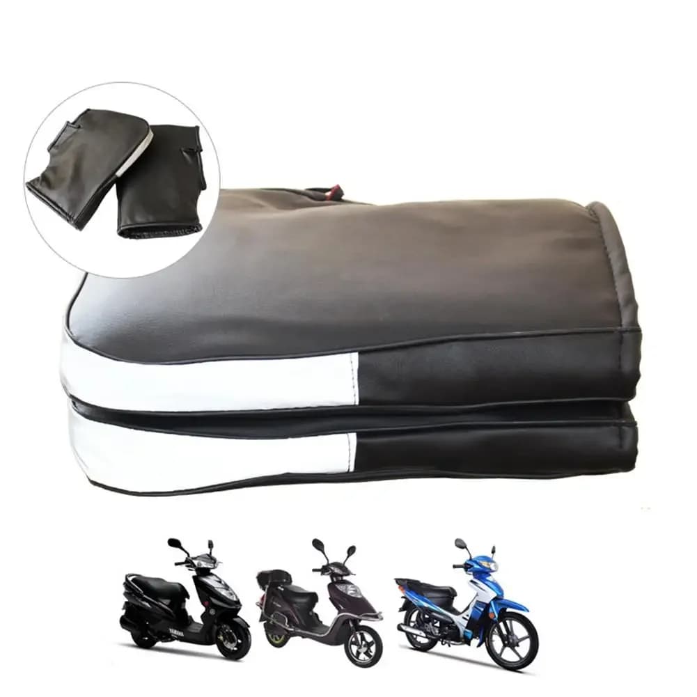 Guanti termici invernali da manubrio per moto con striscia riflettente Manicotti per copertura mano per manubrio da moto caldi e impermeabili antivento
