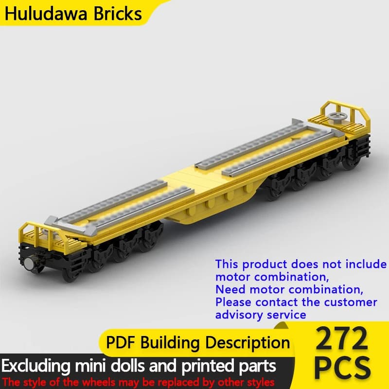 City Car Model MOC Building Bricks US Heavy Duty Flat Car Modular Technology Gifts Holiday Assemble Children Toys Suit