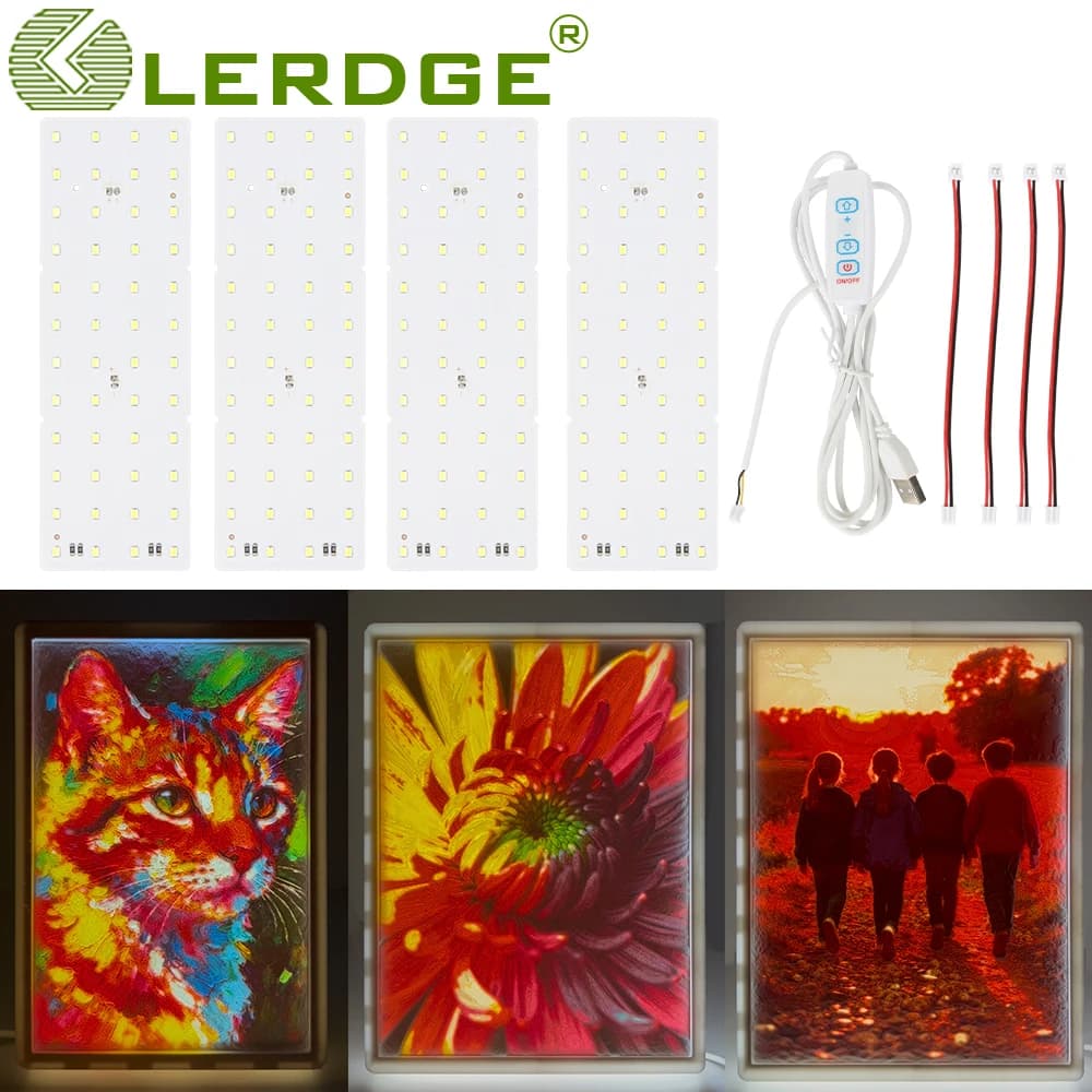 For Bambu Lab kc009/kc010 Kit backlight LED panel lithophane 96/192x144mm PLA CMYK Lithophane Bundle DIY model 3D printer