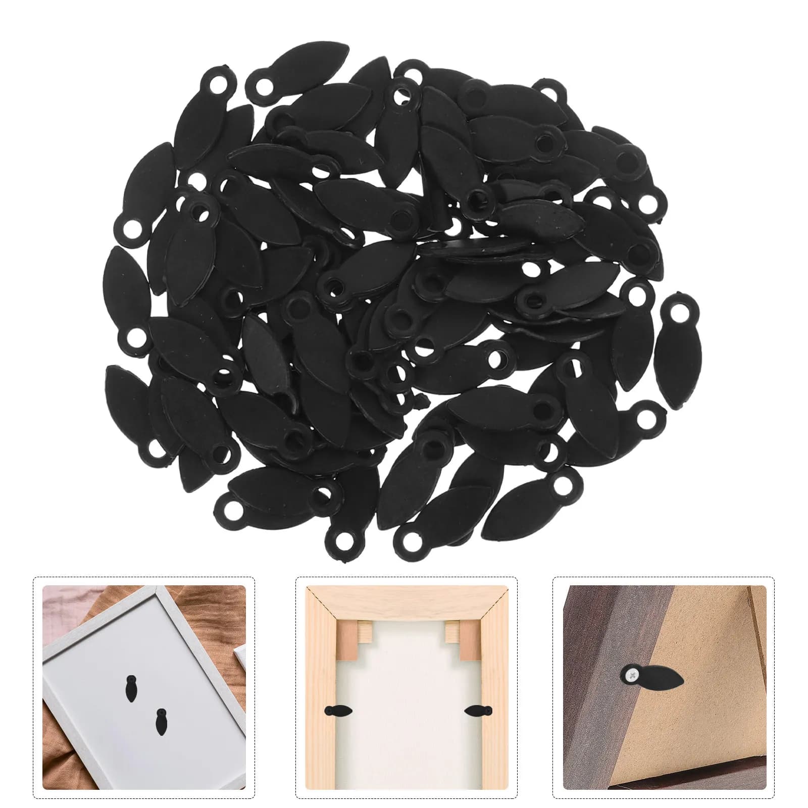 Clip di fissaggio in plastica da 100 pezzi, fissaggi per cornici, supporto robusto, accessori per cornici, decorazioni per la casa