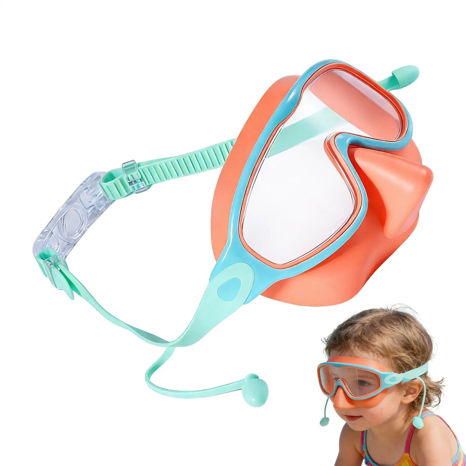 Occhialini da nuoto per bambini, protezione solare, a prova di perdite, con fibbia regolabile, occhialini da piscina per bambini, per allenamento, divertimento in spiaggia