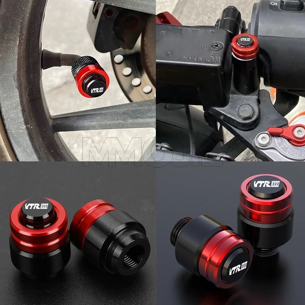 For HONDA VTR1000 VTR 1000 2024 2025 2026 Motorcycle Rearview Mirror Plug Hole Screw Cap & Tire Valve Stem Caps Cover Aluminium