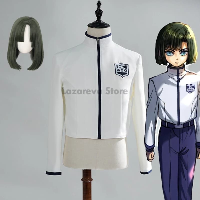 Lazareva Store Toya Akira Costume Cosplay con parrucca Classico Anime Manga Hikaru no Go Cosplay Halloween Uniformi Unisex Top Bianco Go p