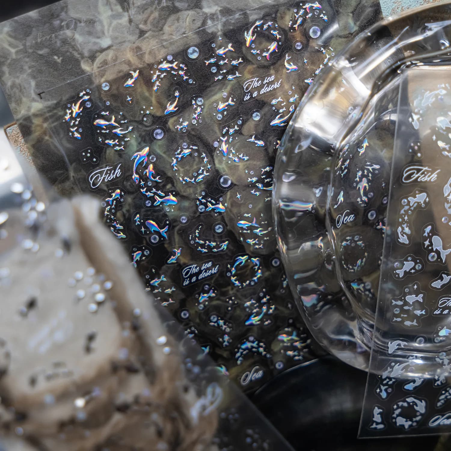 Adesivi per Unghie 5D con Bolle Colorate, Grappoli di Pesci, Delfini e Balene, Decorazioni per Manicure Oceanica, Decalcomanie Estive Autoadesive