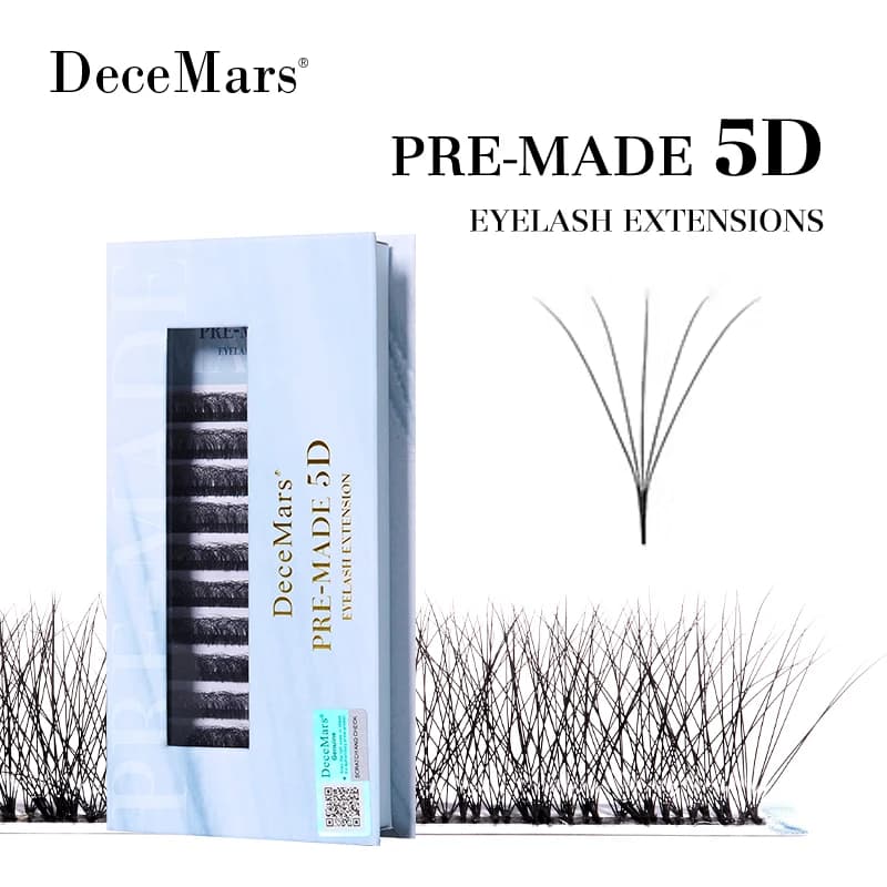 DeceMars Extension Ciglia 5D Preformate a Forma di W per Trucco
