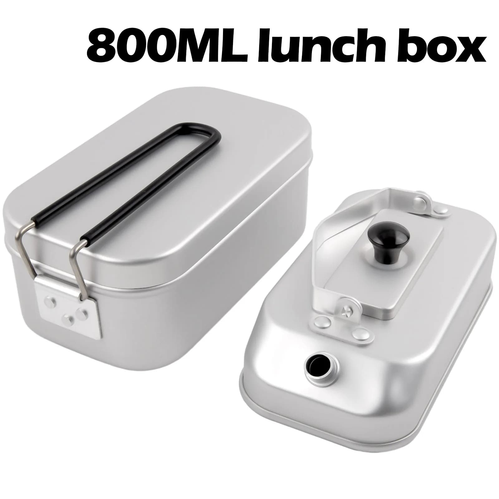 Contenitore per Pranzo da Campeggio 2in1 Leggero con Borraccia, Ideale per Escursioni e Viaggi con Zaino, Compatto e Facile da Trasportare
