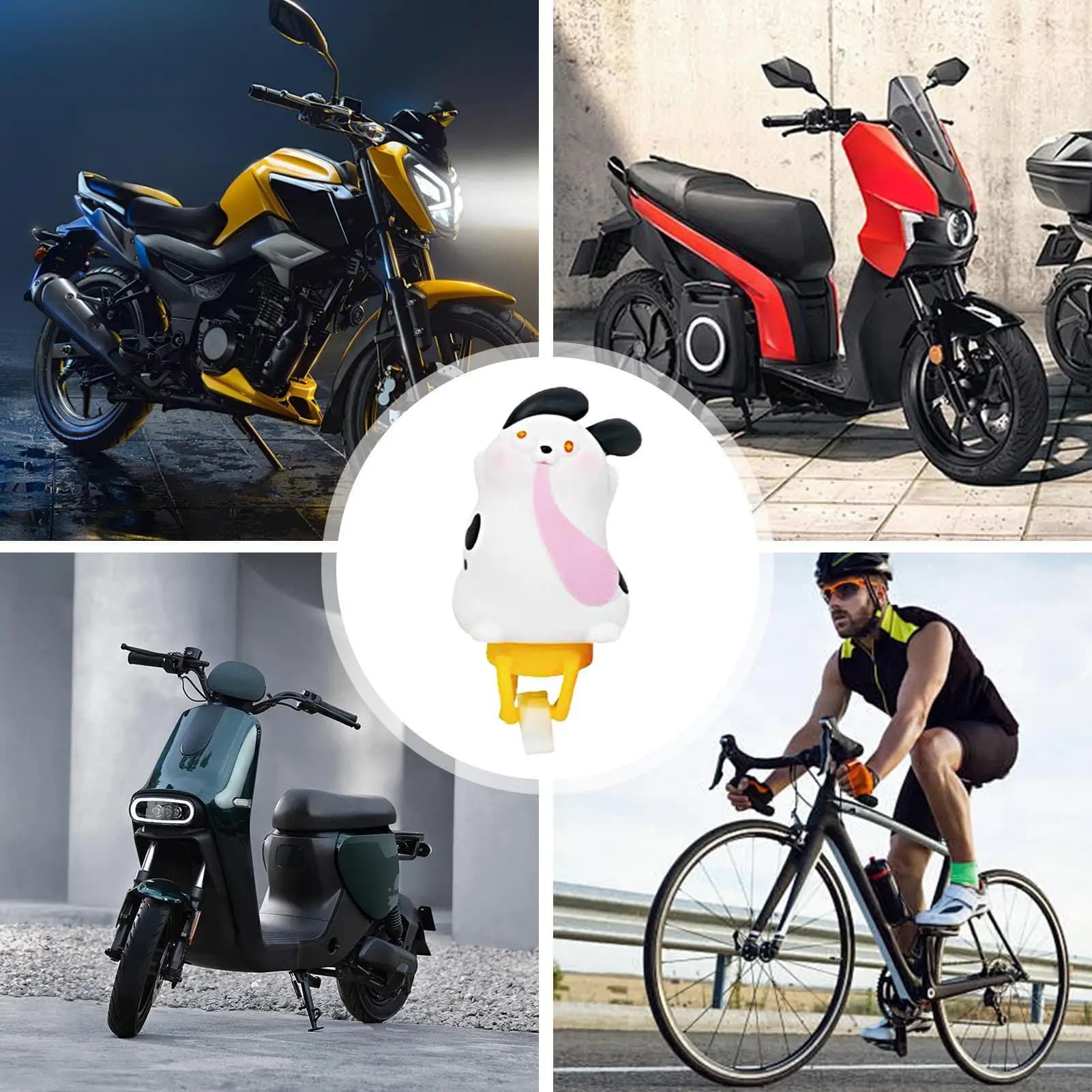Ornamento per bicicletta Animale del fumetto Decorazione per manubrio della bicicletta Accessorio per ciclismo impermeabile per attacco manubrio Casco per bambini Guida a motore