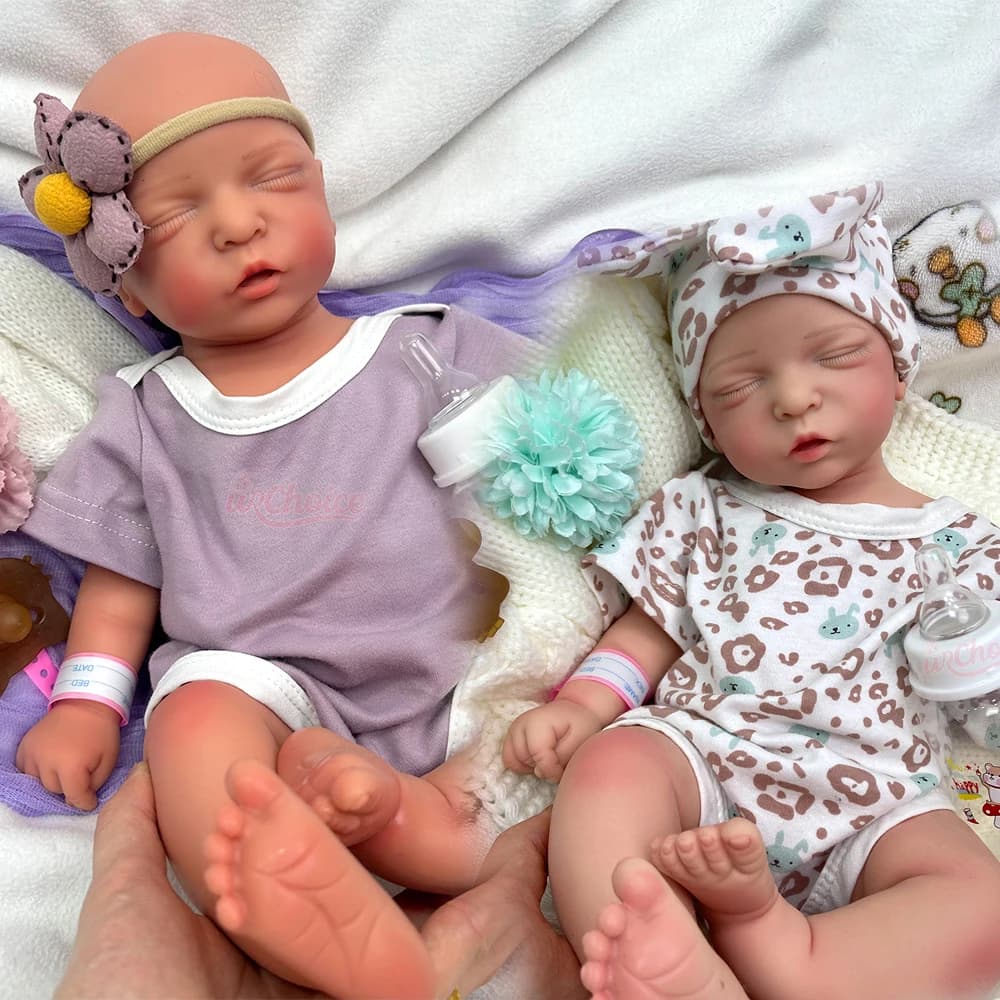 Bambola Reborn da 17 Pollici in Silicone Integrale, Bambina Dormiente con Venature Realistiche, Peso di Neonato, Realistica per Supporto Emotivo