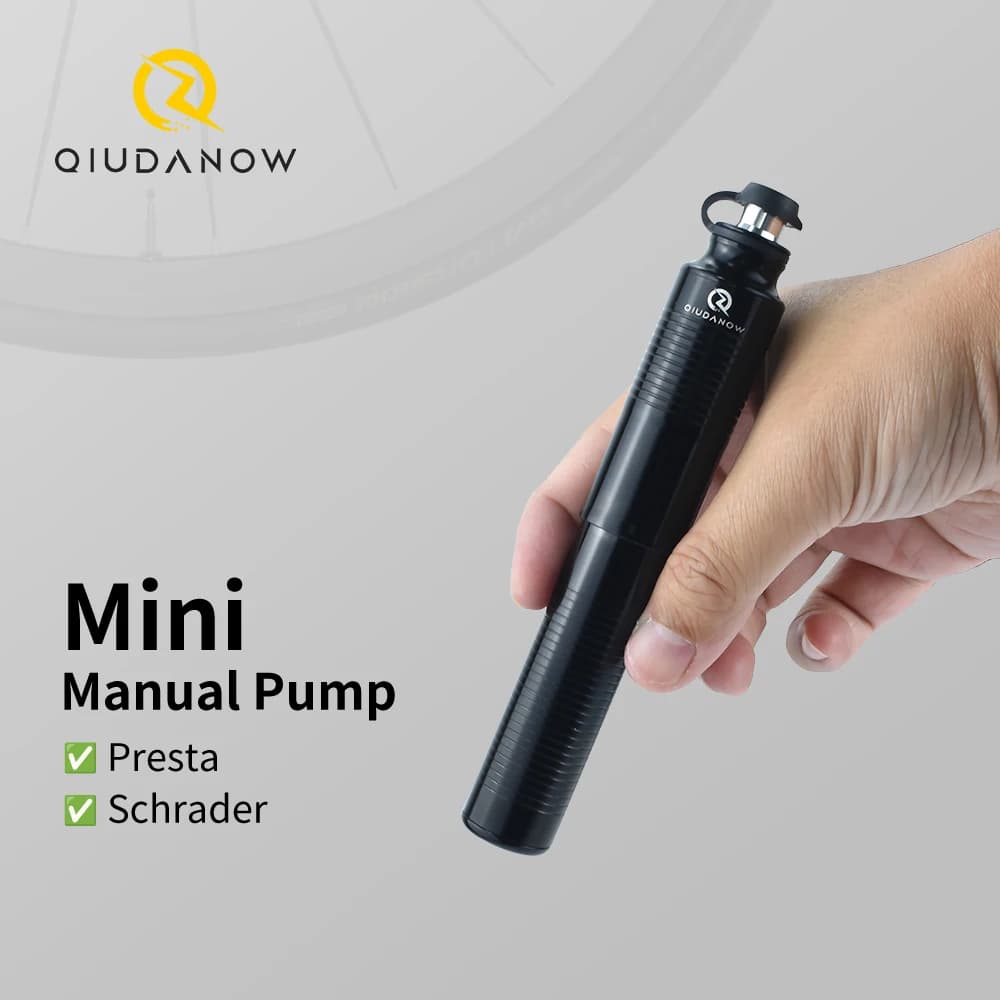 QIUDANOW Mountain Road Bike Mini Pompa da bicicletta in lega di alluminio adatta per valvole Schrader/Presta Accessori per la guida della pompa domestica