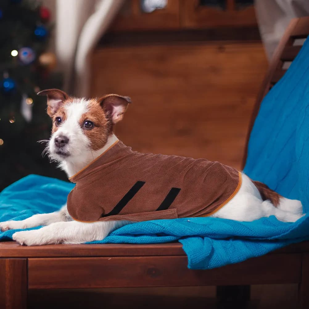 Pet Bathrobe Fast Absorption Comfortable Bath Towel Robe for Large Small Dogs and Cats Full Body Wrap Pet Drying Bathrobe