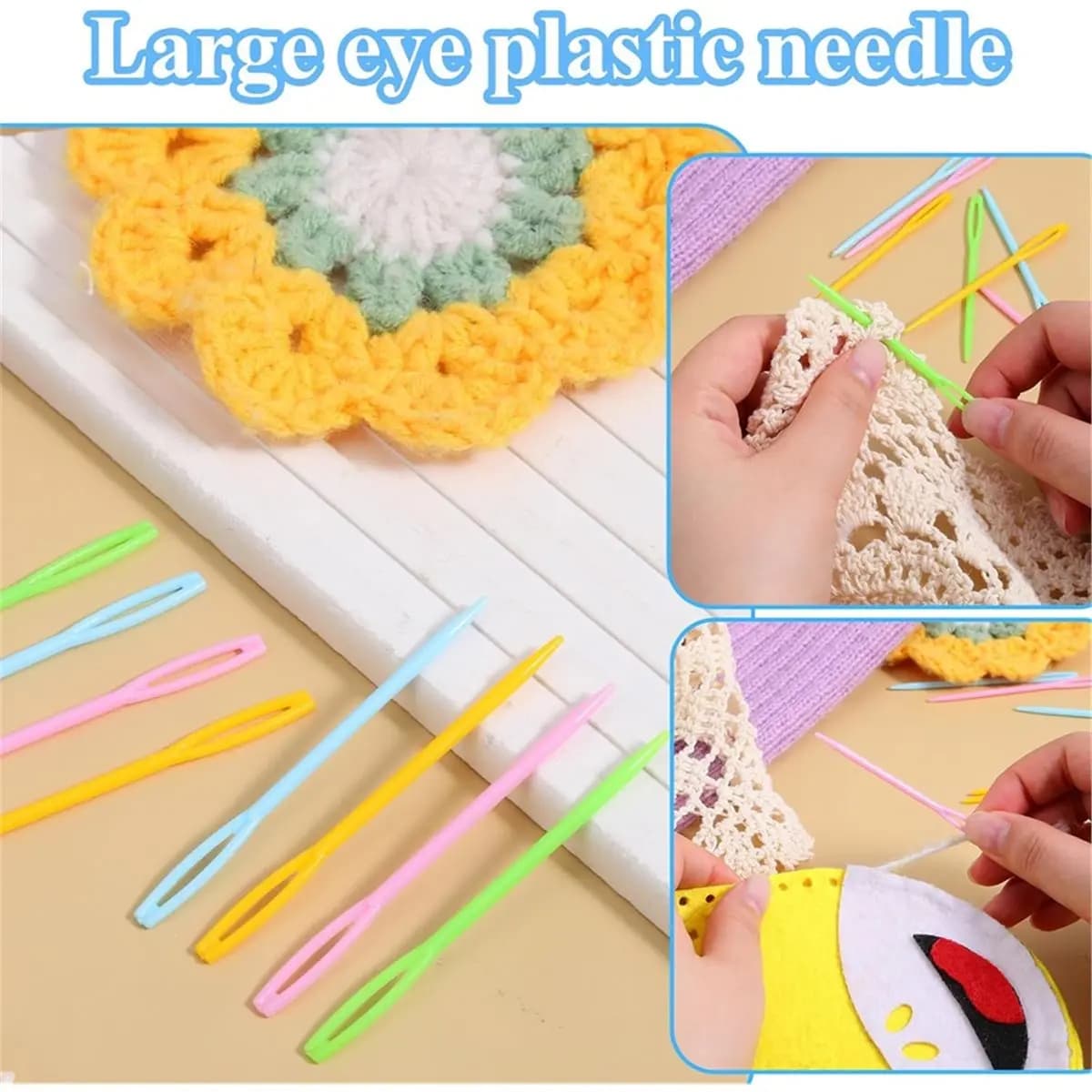 Knitting Hook Crochet Hooks Set, 8 Pcs Knitting Hooks with 16 Pcs Colorful Sewing Knitting for Knitting and Boards